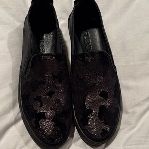 Flexx Black Slip-On Shoes